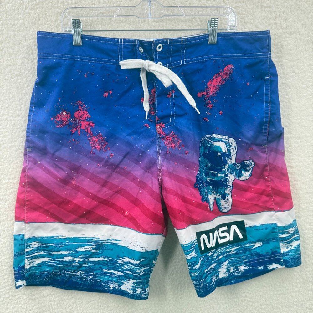 Buzz Aldrin NASA Astronaut Galaxy Space Swim Suit Trunks Mesh Lined Mens XL